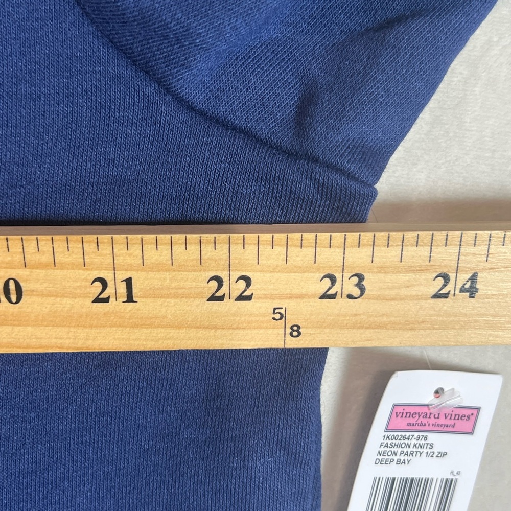 NWT Men’s Large Vineyard Vines Navy Blue Quarter-Zip Sweater - Picture 7 of 9